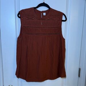 Old Navy Sleeveless Terracotta Blouse, Size Large